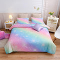 A Nice Night Juego de Cama 6 Piezas Glitter Degradado para Ninas Tamano Twin | Edredon Galaxia Arcoiris, Ultra Suave (Rosa)