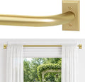 Barra de cortina dorada, cortinero para oscurecer la habitación para ventanas de 28 a 48 pulgadas (2.3 a 4 pies), barras de cortina envolventes, cortinas opacas resistentes, barra decorativa