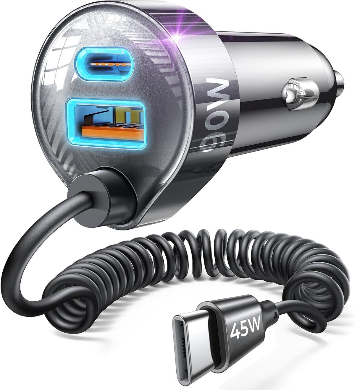 Cargador Carro LISEN 90W para iPhone 17 16 15 Pro Max USB C Carga Rápida, Adaptador USB C Super Rápido para iPhone 17e 16 15 Pro Max Plus Air, Samsung Galaxy S26 Ultra, Android