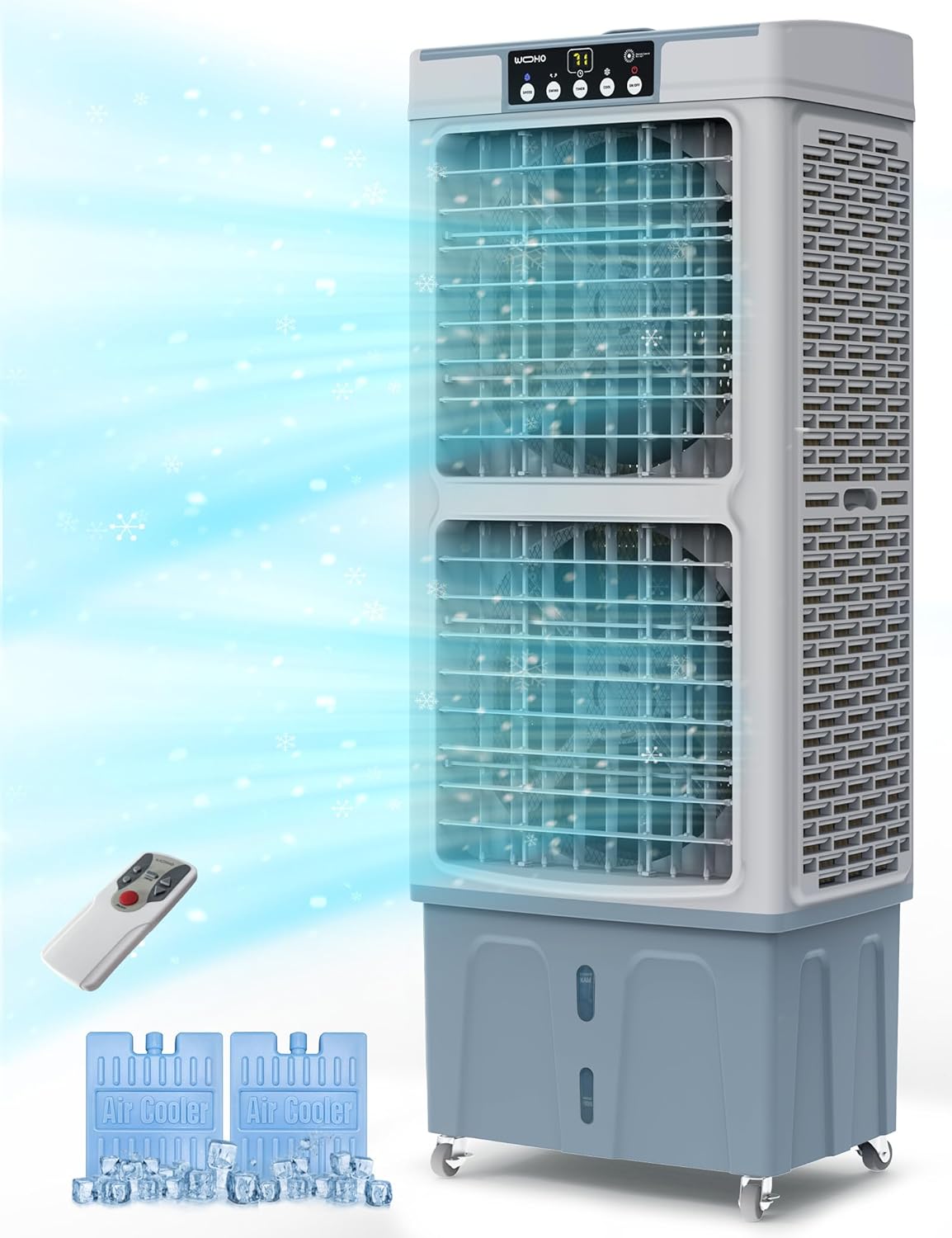 5000 CFM Portable Swamp Cooler - 50" Evaporative Air Cooler with 9.3 Gal Water Tank