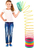 Slinkie - Juguetes gigantes de resorte helicoidal para niños, 6 pulgadas, gigante, arco iris, para regalo, gran novedad, juguetes de resortes enormes para fiesta de cumpleaños, divertido juguete