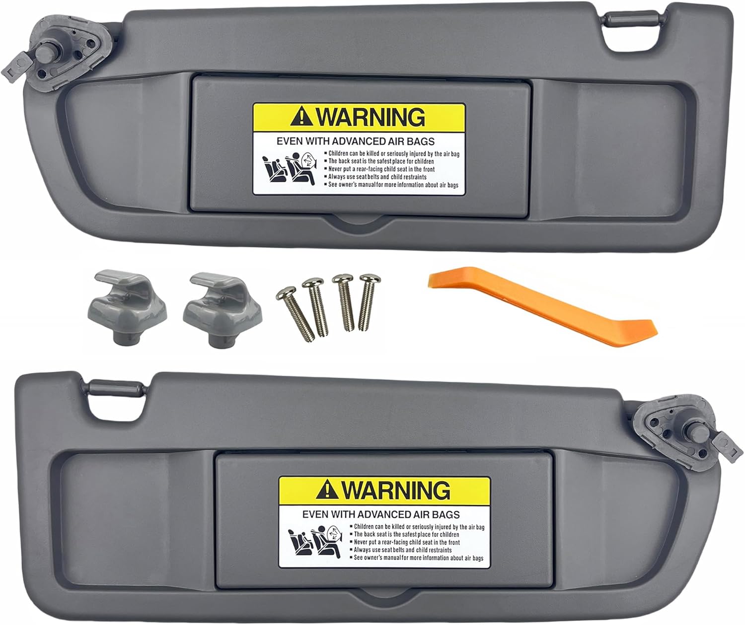 Par de parasoles izquierdo y derecho con clips y tornillos para Honda Civic 2006, 2007, 2008, 2009, 2010 y 2011. Reemplazo de parasol interior (gris oscuro). 