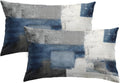 Britimes Fundas de Cojin Decorativas 12x20 pulgadas 4 Piezas | Diseno de Pintura al Oleo Abstracta Azul y Blanco para Dormitorio y Sala