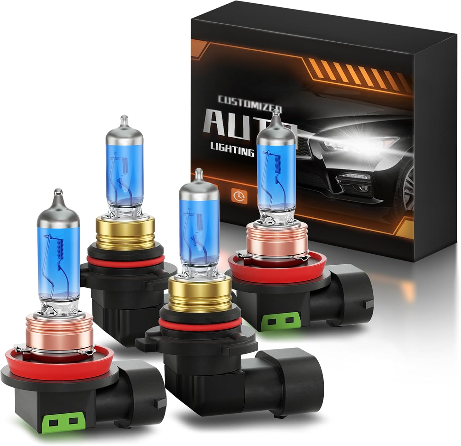 XFLHEHD Fits for 2007-2020 Chevy Tahoe/Suburban Halogen Headlight Bulbs Combo, Ultra Bright 5000K White High Low Beam Headlight Bulbs, Plug and Play, 4 Pack