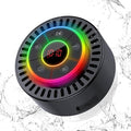 Altavoz Bluetooth, altavoz de ducha IPX7 impermeable, altavoces Bluetooth inalámbricos con graves intensos, altavoz portátil con luz LED, ventosa, tiempo de reproducción de 8 horas, para baño, fiesta