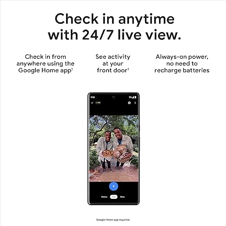 Timbre Inteligente Google Nest Doorbell con Bateria — Camara de Seguridad para Puerta, Color Ivy