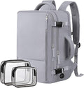 Mochila de viaje para mujeres y hombres, mochila grande de transporte personal, mochila para laptop aprobada por TSA para vuelos, Gris, Grande, Mochilas de viaje