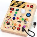 Tablero de actividades con interruptores de luz LED, juguetes Montessori