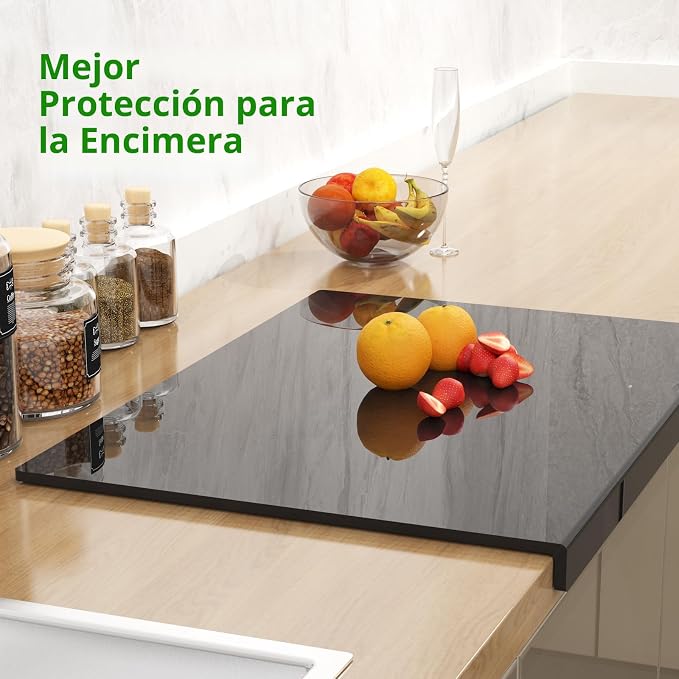 Tabla de cortar de acrílico con borde de mostrador | 60% más gruesa y duradera | Herramienta de cocina libre de BPA y segura para alimentos | Perfecta para proteger las encimeras