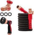 Pocket Hose 25 Pies Cabeza de Cobre | Manguera Expandible con Pivote de Bolsillo | Sin Enredos, Giro 360 grados | Tubo Tri-Tex, Libre de Plomo, Anti-Torcedura y Anti-Reventon
