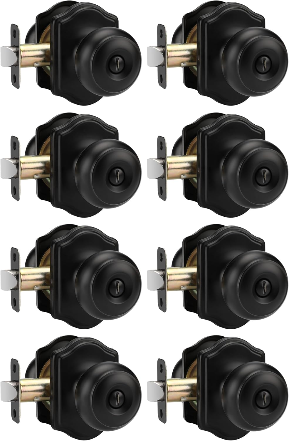 Perillas de Puerta Interior Goldenwarm Negro Mate | Para Recámara y Baño | Clásicas | 8 Pack