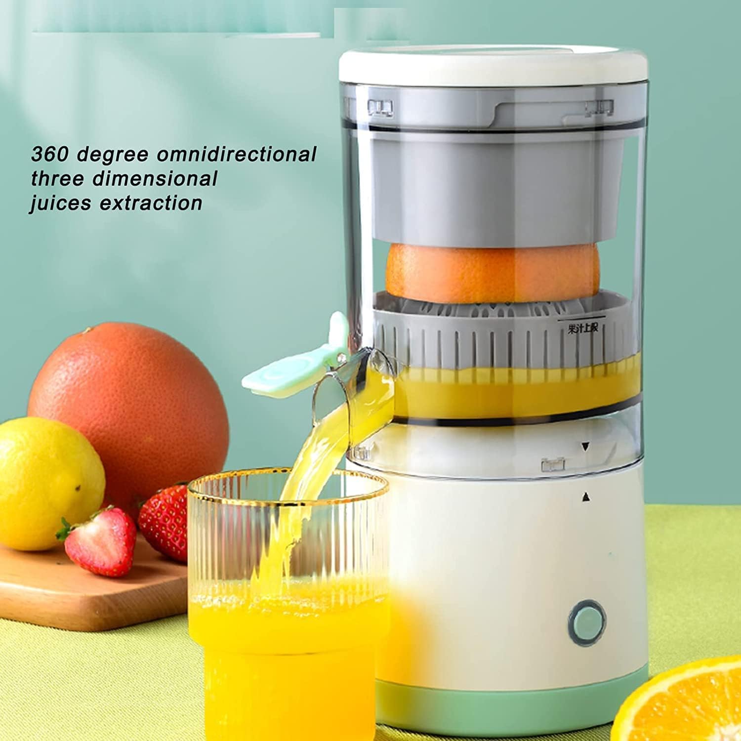 Exprimidor eléctrico portátil de frutas, exprimidor de naranjas y limones, exprimidor eléctrico de cítricos, inalámbrico, multifuncional, fácil de usar y limpiar, puerto USB, fácil de usar con power bank en viajes, oficina y camping.