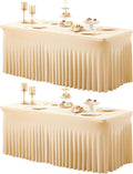 Manteles de Spandex Chamán Shillance para Mesa Rectangular de 6 Pies – Set de 2, Sin Arrugas