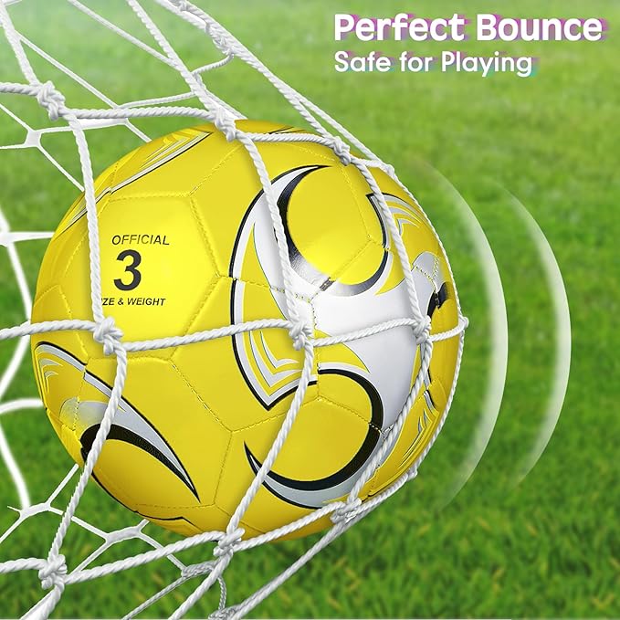 Deekin 6 pelotas de fútbol a granel con bomba de tamaño oficial 5/4/3, pelota de fútbol para interiores y exteriores, entrenamiento deportivo, regalo para niños, adolescentes, adultos
