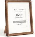 Marco de Fotos de Madera Natural Walnut 8x10 con Passepartout — Vertical u Horizontal