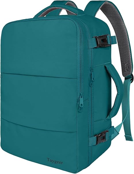 Taygeer — Mochila para Laptop 17.3" Aprobada por Aerolíneas TSA Friendly para Viaje y Trabajo Azul Pavo Real
