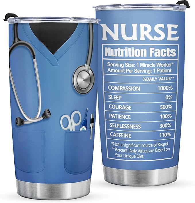Tumbler 20oz para Enfermeras – Regalo Ideal con Diseño de Enfermería