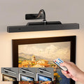 Luz de imagen para pared, iluminación de pintura inalámbrica recargable de 12 pulgadas, LED regulable con control remoto 3CCT para exhibición de galería de arte de pared (negro)