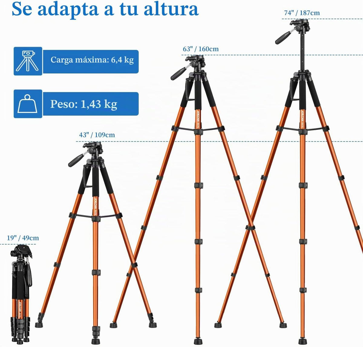 JOILCAN Trípode Cámara, Tripode para Movil con Soprtre de Teléfono Movil