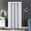 ChrisDowa Cortina Blackout para Puerta, Panel con Ojales para Privacidad, Aislante Termica, Divisor de Ambiente, 1 Panel, Blanco Grisaceo, 34 x 80 Pulgadas