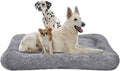 Coohom Deluxe Plush Dog Bed Pet Cushion Crate Mat,Fulffy Comfy Kennel Anti-Slip Washable Pad for Medium Large X-Large Dogs(XX-Large, Grey)