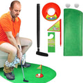 Novelty Place Toilet Golf Game Set - Practice Mini Golf in Any Restroom/Bathroom - Father's Day, White Elephant, Christmas, Valentines Funny Gag Gifts