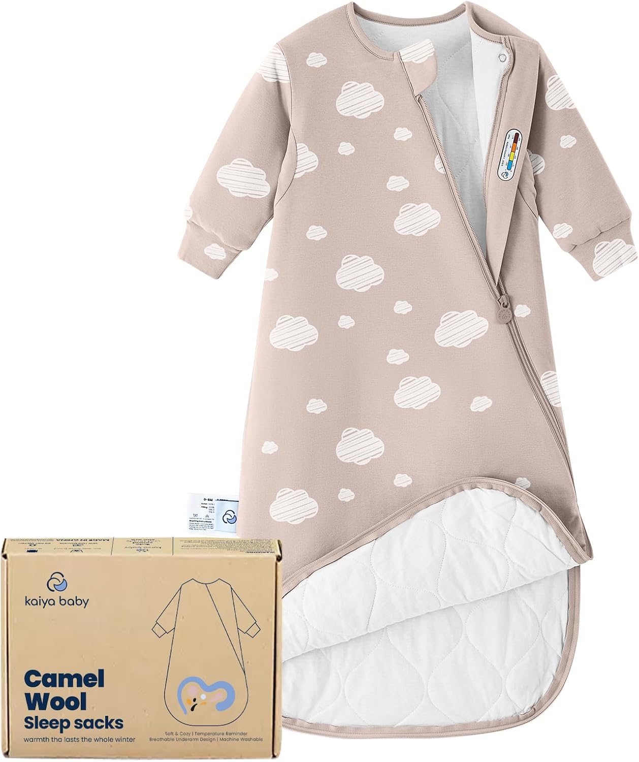 kaiya baby Unisex Sleeping Bag for Babies and Toddlers 2.5 Tog Sleep Sack 6-18 Months, Baby Sleep Sack, Long Sleeve Sleep Sack, Wearable Blanket Baby, One Piece with Sleeves, Gifts for Toddlers