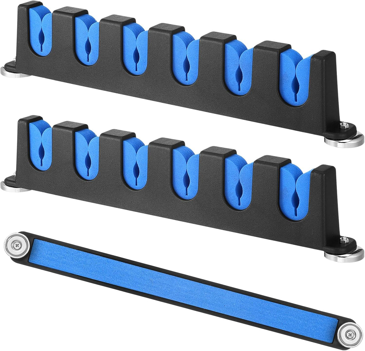 Seenelling 2 soportes magnéticos para cañas de pescar para caja de camioneta, 6 cañas, azul