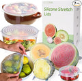 Tapas elásticas de silicona reutilizables para almacenamiento de alimentos – Cubiertas elásticas para tazones que se ajustan a contenedores redondos y rectangulares, frascos, tazas