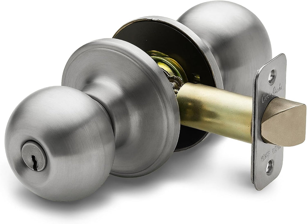Copper Creek Pomo de entrada para puerta – Manija de entrada con llave y cerradura