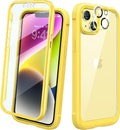 Diaclara Funda para iPhone 14 Plus | Cuerpo Completo Resistente | Protector de Pantalla Tactil Integrado Anti-Rayaduras | Protector de Lente | Amarillo Limon