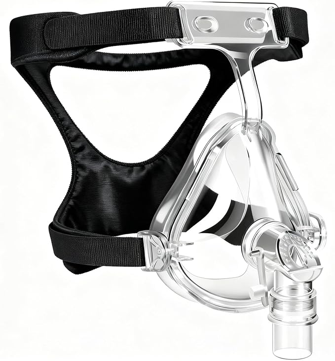 Comfort Series - Juego de repuesto de máscara CPAP de cara completa con sombrero, cojín y codo, sellado suave y diseño resistente a las fugas para un ajuste seguro, agradable al tacto, compatible con la mayoría de máquinas CPAP estándar, tamaño mediano