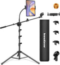Soporte para micrófono InnoGear, paquete de 2, 6 en 1. Soporte de suelo con soporte para tablet o teléfono, altura ajustable de 76 cm a 182 cm. Soporte de trípode con brazo articulado y cuello de cisne. Bolsa de transporte para karaoke y escenarios.