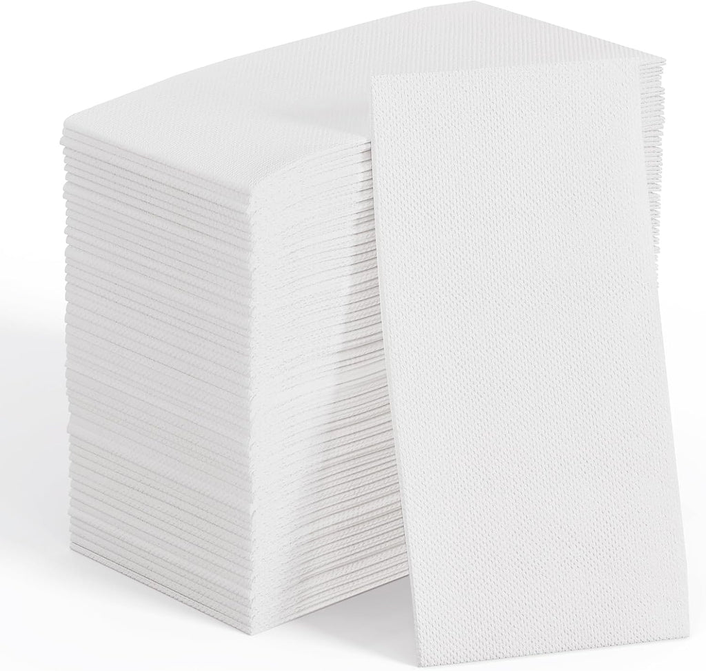 Paquete de 200 servilletas de papel desechables JOLLY CHEF, servilletas de baño suaves para invitados, toallas de mano de papel blancas de 2 capas para Halloween, bodas y Acción de Gracias.
