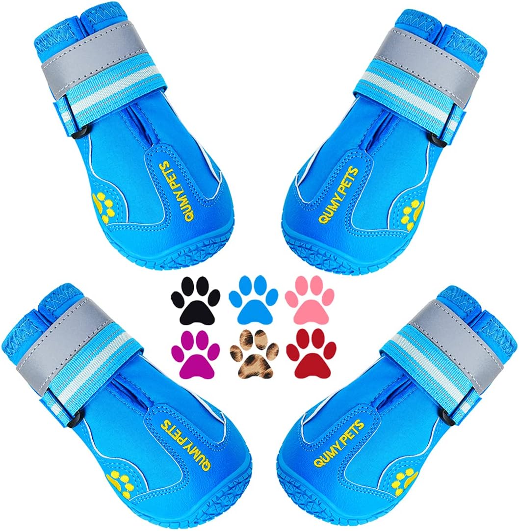 QUMY Zapatos para perros para pavimento caliente, botas de nieve