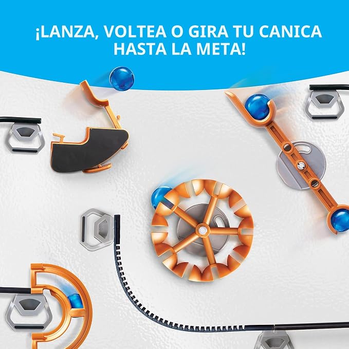 National Geographic Magnetic Marble Run - Juego de construcción STEM de 75 piezas para niños y adultos con pista magnética, piezas de truco y canicas para construir un laberinto de mármol