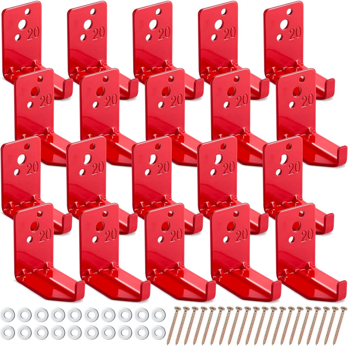 Queekay 19Pack Soporte para Extintor de Incendios | Montaje Universal de Pared para Extintores de 5 a 40 lb | Gancho y Colgador