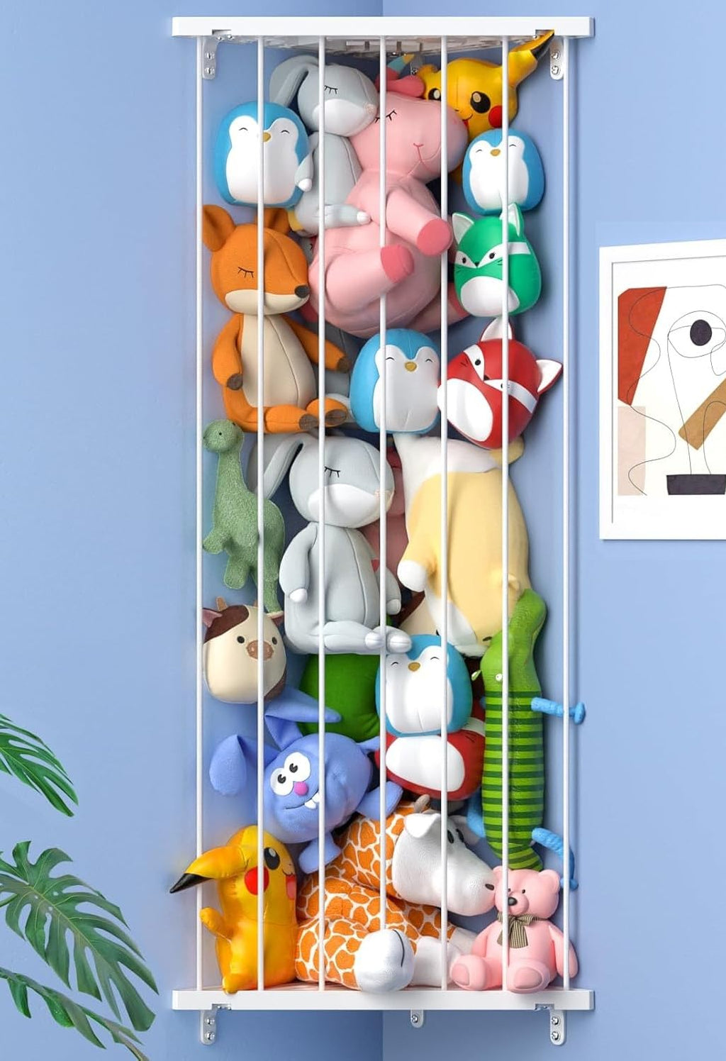 Organizador de Peluches para Pared – Estante Ajustable para Cuarto de Niños