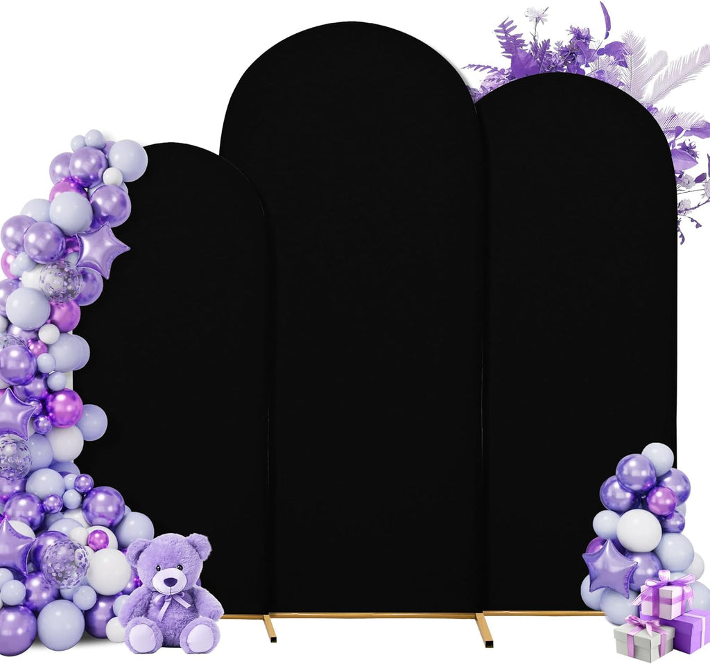 SUKAIKEQA Set 3 Cubiertas de Arco | 2.2m 2m y 1.8m | Fundas Elasticas de Spandex para Fondo | Bodas Cumpleanos Photo Booth Eventos