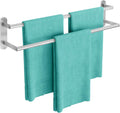 Toallero Doble para Bano 60cm | Barra de Acero Inoxidable, Montaje en Pared | Soporte de Toallas, Niquel Cepillado