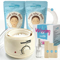Kit de depilación facial para mujeres, suave para pieles sensibles. Kit de depilación de cejas, fácil depilación en casa para rostro, cejas y zona del bikini, con un mini recipiente para cera, 200 g de perlas de cera facial y 30 palitos de madera