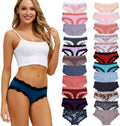 ADOVAKKER Ropa interior femenina de talle bajo, microsuave y transpirable, bragas hipster, paquete de 6 (6-E-L)