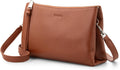 Bolsos cruzados clásicos de cuero Befen para mujer, bolso cruzado pequeño de cuero marrón moderno con ranuras para tarjetas RFID para uso diario.