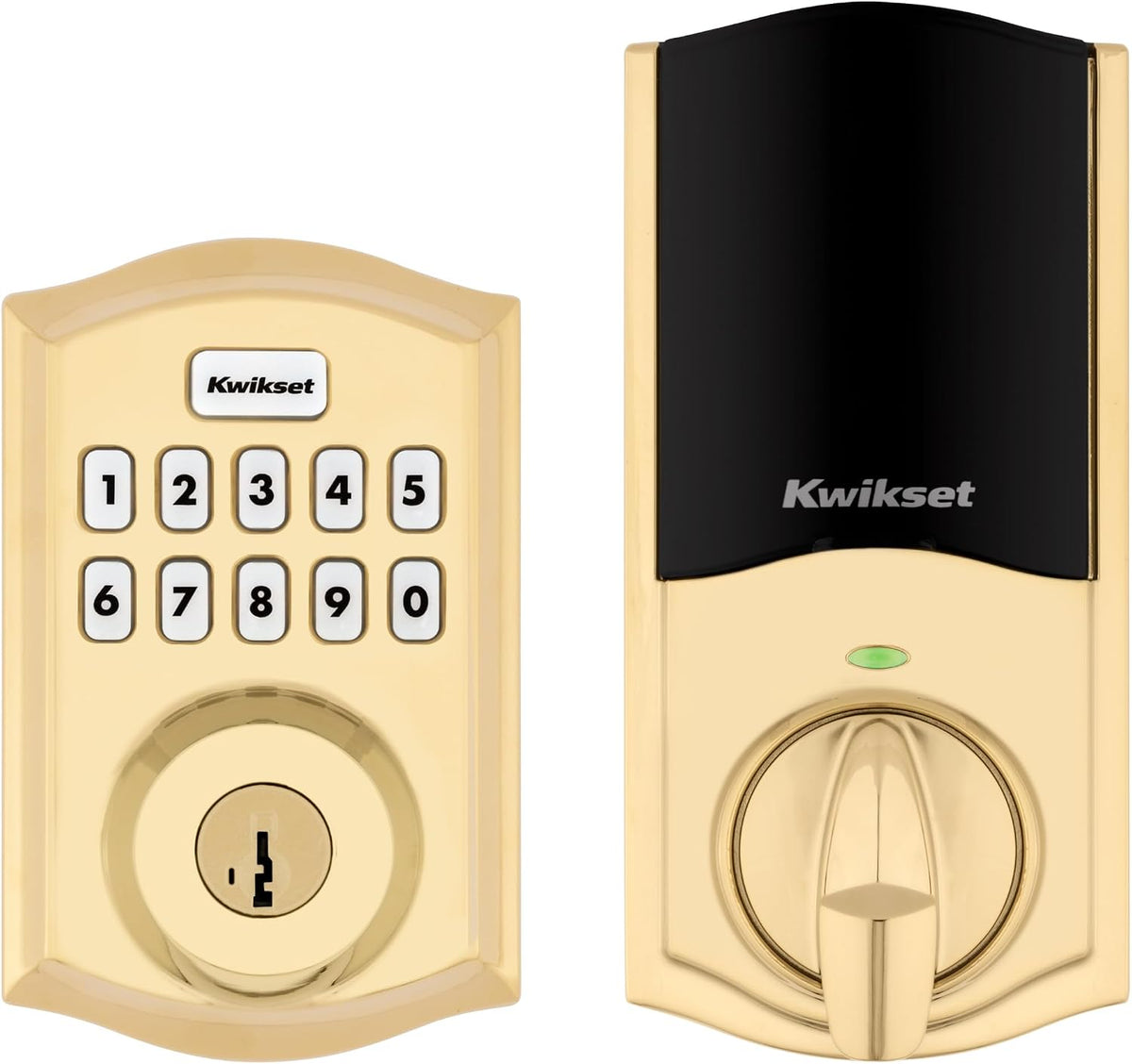 CONTIENE 26 PIEZAS Cerradura Inteligente Kwikset HomeConnect 620 | Z-Wave de Largo Alcance | Teclado sin Llave | Códigos Personalizables | Compatible con Ring Alarm | Latón Pulido Tradicional