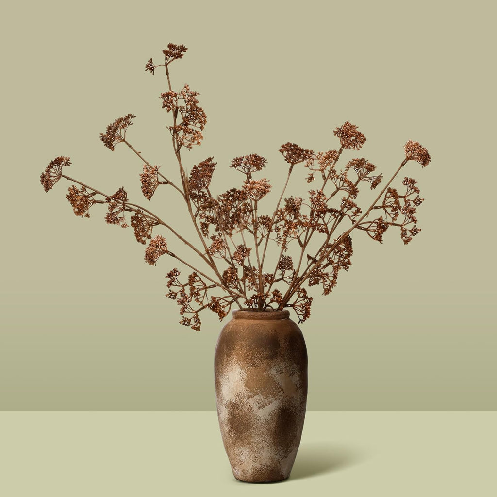 6 tallos de ciruela polvorienta, semillas de eucalipto artificiales, ramas artificiales, púas de bayas de imitación para San Valentín, jarrones, casas, jardines, bodas, decoraciones DIY (naranja) 