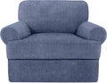Jcones 2 Pieces T Cushion Chair Covers with Arms Super Stretch Chair Slipcover for Living Room Pet Dog Universal Slip Cover Anti Slip Armchair Furniture Protector (Blue Gray, 1 Cushion)