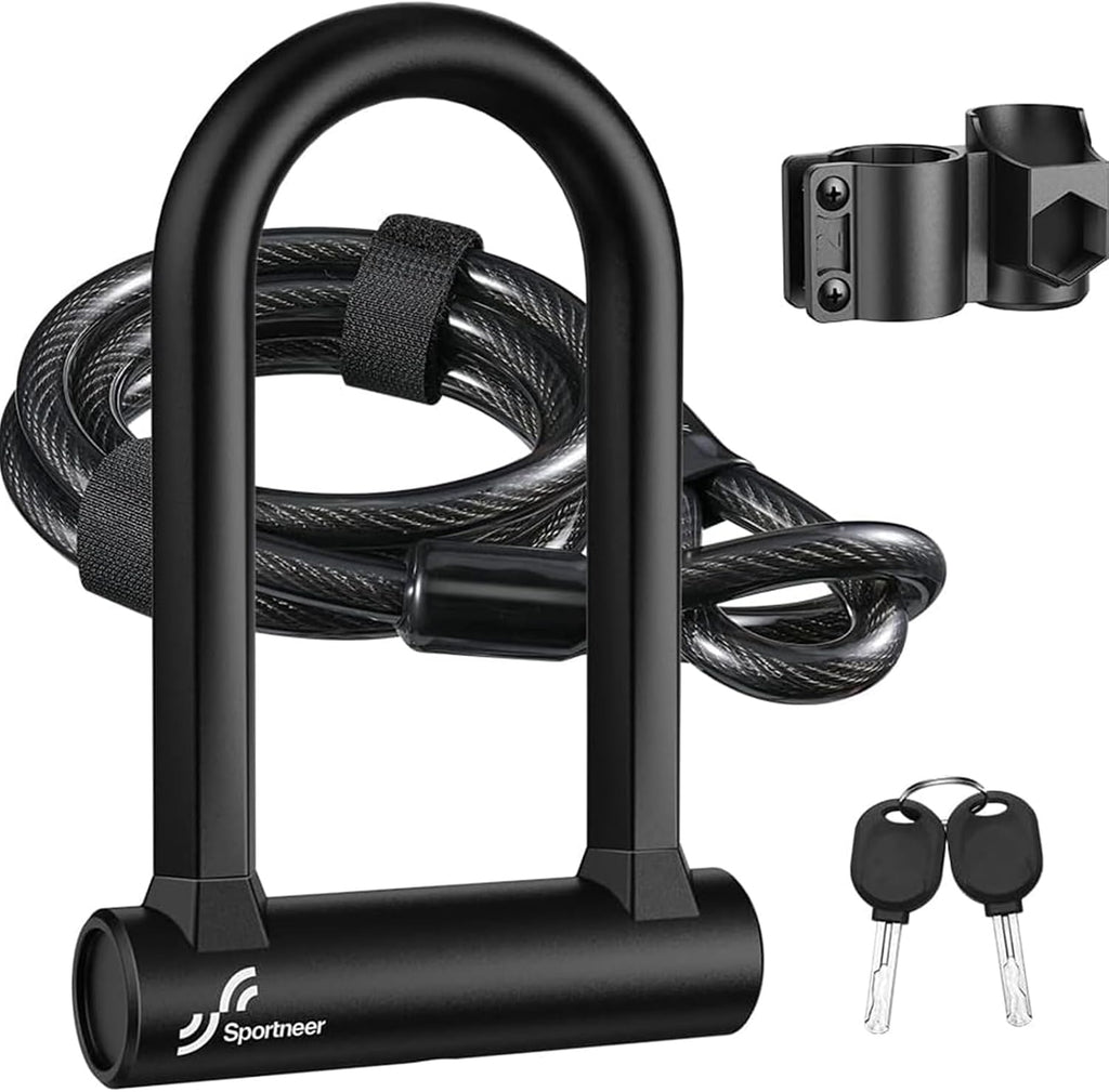 Candado en U para bicicleta, Sportneer - Candado de grillete resistente de 17 mm