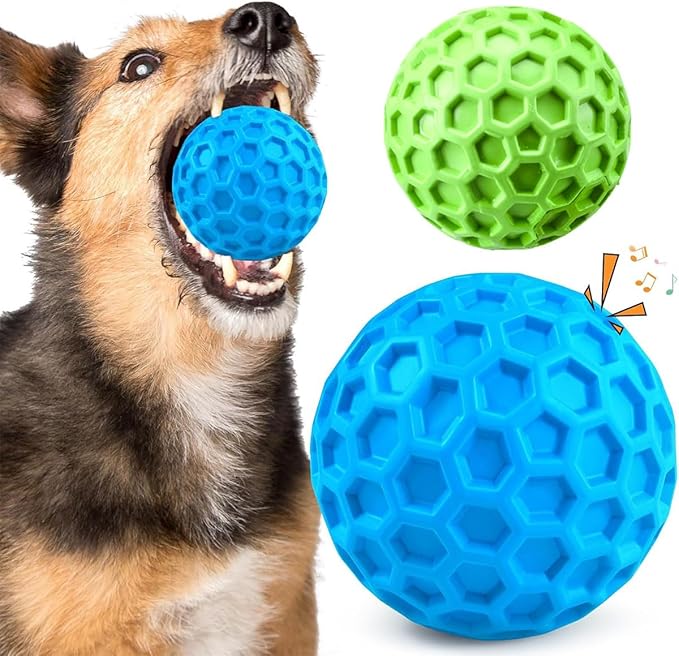 2 Pelotas Chirriantes para Perros (Verde + Morado) – Indestructibles para Perros Grandes y Masticadores