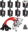 Bobinas de encendido cuadradas UF271 y cables de bujía 748EE, compatibles con GMC Sierra/Suburban Escalade Avalanche Chevy Silverado 1500 4.8L 5.3L 6.0L, número de parte D581 12558693