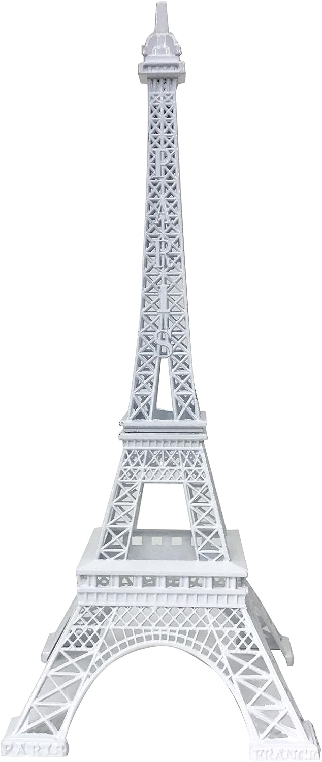 allgala Estatua Decorativa Torre Eiffel 10 Pulgadas | Aleacion de Metal | Blanco